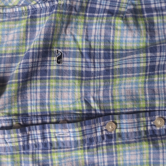 Vineyard Vines Blue Green Cotton Plaid Button Up Shirt Size 0 Fall Shirt - Picture 4 of 7